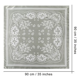 AWAYTR 35” Satin Large Square Head Scarves - 4PCS Silk Like Neck Scarf Hair Sleeping Wraps Lightweight Satin Silk Scarfs for Women (Cashew(Black+Gray+Burgundy+Light Curry))