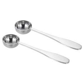 sourcing map 2 Pcs 7.5 ml Teaspoon Scoop, Stainless Steel Measuring Spoon for Loose Leaf Tea, Silver