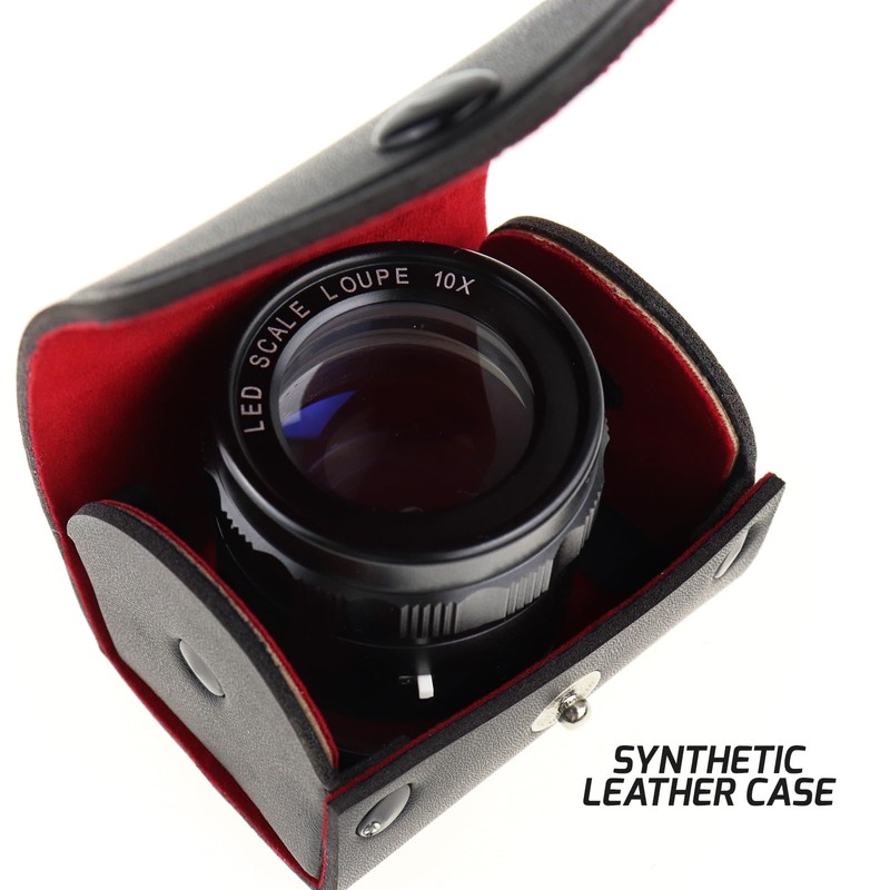 Jewelers Loupe 10X Magnification Magnifier with 8 LED Lights and