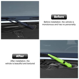 Windshield Wiper Blades Trim Cover,Front & Rear Window Wiper Arm Blade Kit Decoration Accessories for Jeep Wrangler JK JKU 2007-2017 (Light green)