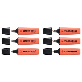 STABILO Boss Original Highlighters Pastel Bevelled 2-5 mm Pack of 6aa