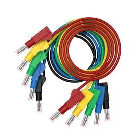 CZJZDZ 5pcs 4mm Retractable Banana Plug Stackable Test Leads Cable 100cm/3.3ft, Safety Test Line for Multi-Meter Jumper Wire J.70022
