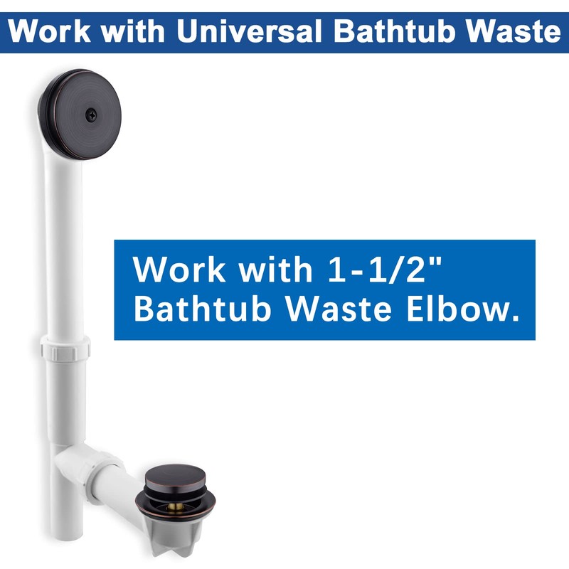 Anpean Brass Tip-Toe Tub Drain Kit with Basket Strainer and