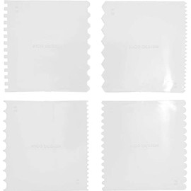 Rico Design Effect Spatula Set of 4, 8 cm x 7.5 cm, Crafts, Spatula, Textured Paste, Fine, Plastic