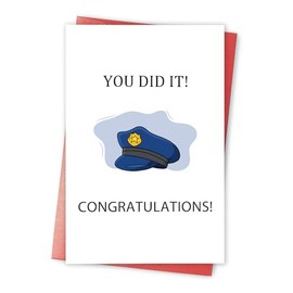 Qiavor Police Academy Graduation Card, You Did It Police Card, Police Promotion Card, Police Officer Congratulation Card, Policemen Congrats Card