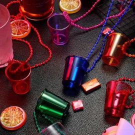 12 Collar Vaso Shot Caballito Tequilero Mardi Gras Fiesta Color Multicolor