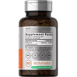 Horbaach B12 Sublingual 1000 mcg | 400 Dissolvable Vitamins | Vegan Tablets | by Horbaach