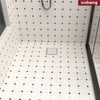 WEBANG 4 Inch Square Shower Drain Brushed Floor Drain with