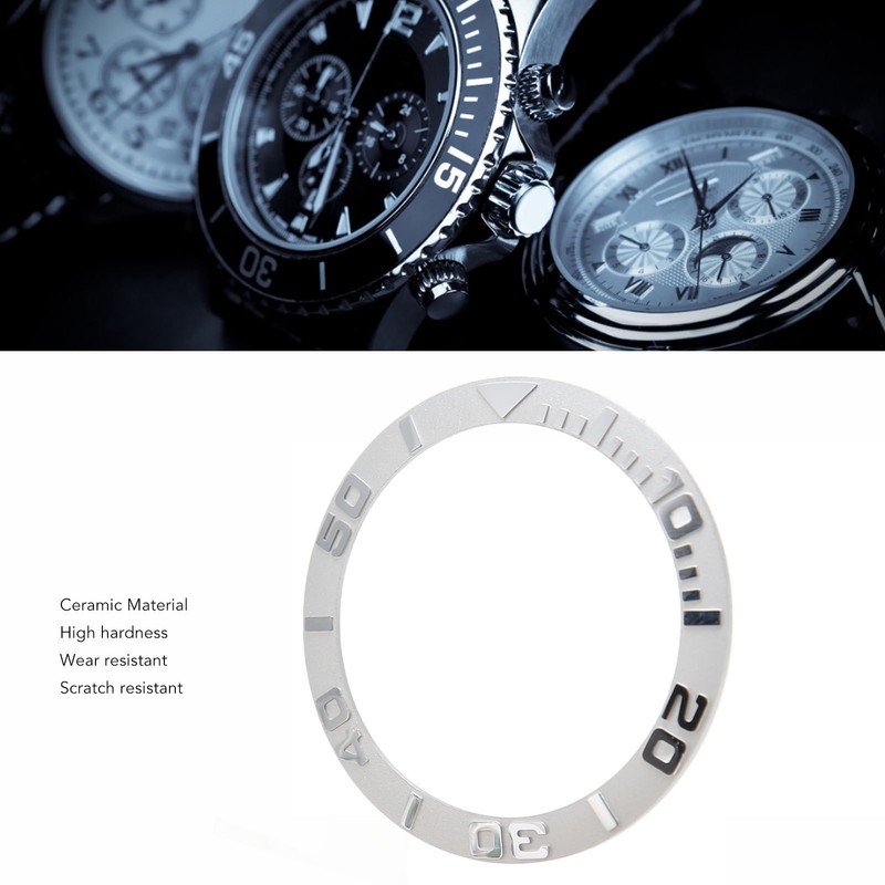 Watch Bezel Insert 38mm Ceramic Embossed Digit Watch Bezel Ring