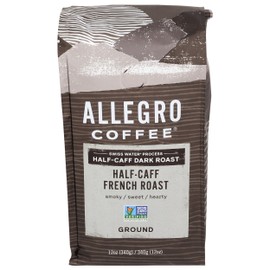Allegro Coffee Half Caff, French Roast Ground Coffee, 12 oz