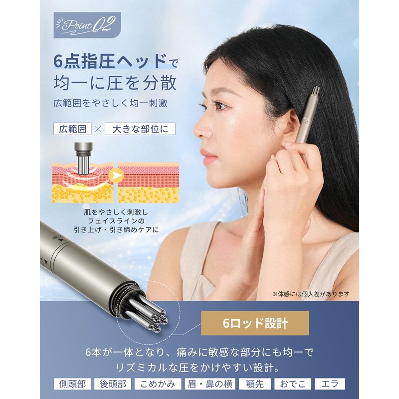Skyglee テラヘルツ フェイスローラー フェイス ポスポス ポインター 3WAY 美容ローラー ツボ押しスティック フェイスケア