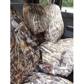 Durafit Seat Covers, Made to fit 1992-1995 XCab Pickup 4WD Front Row 60/40 Split Bench Seat with Adjustable Headrests and Integrated Armrest in Savanna Camo Waterproof Endura