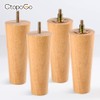 CtopoGo Wooden Solid Wood Round Furniture Legs 6 Inch Set
