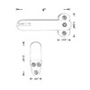 QCAA Solid Cast Brass Flip Latch Lock for Sliding Cabinet