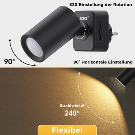 LOHAS-LED Nachtlicht Steckdose mit Dämmerungssensor, 2 Stück Dimmbares Nachtlicht, 3000K WarmWeiß, Modernes Steckdosenlicht für Flure, Schlafzimmer, Küchen, Badezimmer, Wohnzimmer