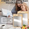 ZYBIDEAL 2PcsTitanium&Bamboo Cutting Board, Double Side Cutting Board for Kitchen,