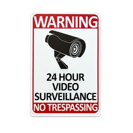 Tin Sign Security Camera Store Sign Vintage American Sign Surveillance Warning Tin Plate Bar Restaurant Cafe Wall Decor (Surveillance 2, 20*30cm)
