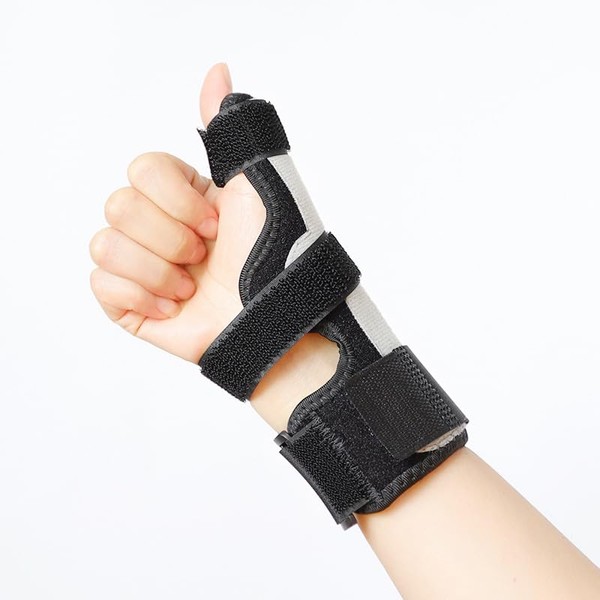 Finger Splint, Thumb Finger Splint Brace Adjustable Black Boxer Fracture