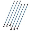Matthew Cleaning Commercial Quick-Change Dust Mop Handle with Clip-on Metal Gripper for Heavy Duty Mop Head Replacement Holder, Fiberglass Handle 60 inch 6packs-Blue