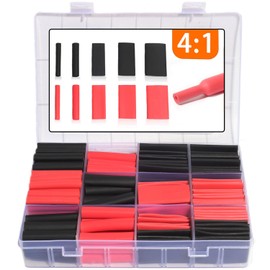 shengbowi Marine Heat Shrink Tube Sleeve 4:1 Black, Red Electronic DIY Kit Insulation Sleeving Polyolefin Shrinking Assorted Tubing Wire Cable 190pcs