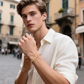 Oidea Italian Charm Bracelet: 6 Inch Classic Adjustable 9mm Little Angel 18 Modular Link Bracelet for Women Men Stainless Steel Interlocking Bracelets Jewelry Gifts Sliver