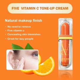Crema de Maquillaje Natural Multi-Vc, Crema BB de Cinco vitaminas C, Crema hidratante de Esencia Facial, Crema de Maquillaje Perezosa, hidratación Profunda de Larga duración