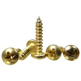 100pc. #4 x 1/2" Brass-Plated Phillips Round-Head Wood Screws