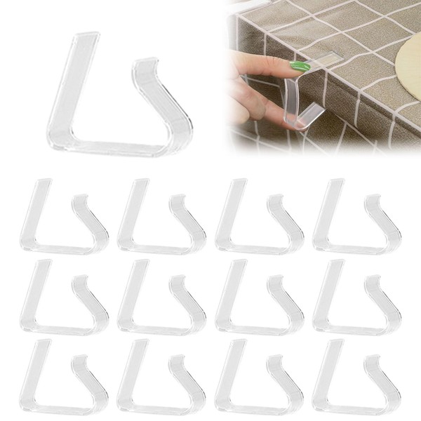 Plastic Tablecloth Clips, Pack of 12, Transparent Tablecloth Holder, Weatherproof