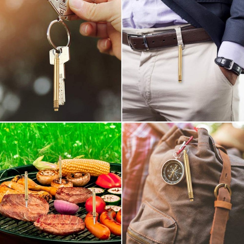 3 PCS Portable Toothpicks, Titanium Toothpicks Toothpick with Key Ring