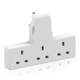 Multi Plug Adaptor, 3 Way Plug Adapter Uk Surge Protected Triple Adapter Plug Extension Socket Electric Wall Plug Extender for Home, Office, Kitchen