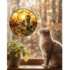 Stained Glass Window Hanging, Tempered Glass Garden Suncatcher 7.8"