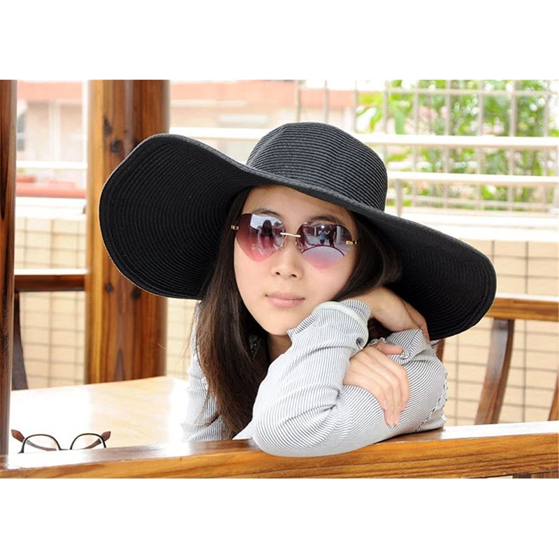 Ayliss Women Floppy Derby Hat Wide Large Brim Beach Straw