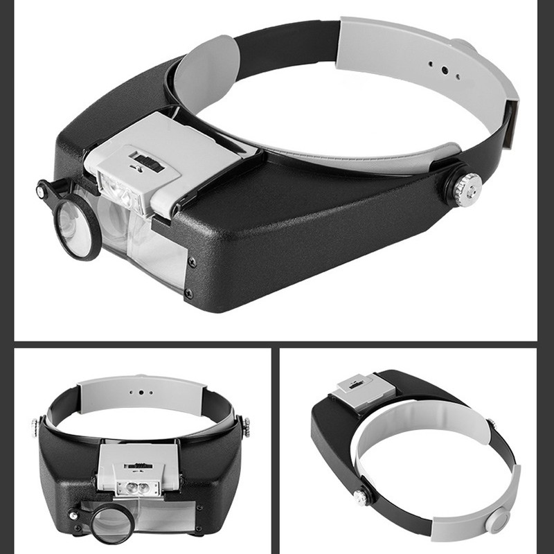 Headband Magnifier Glasses 1.5X 3X 8.5X 10X Magnification Head Mount