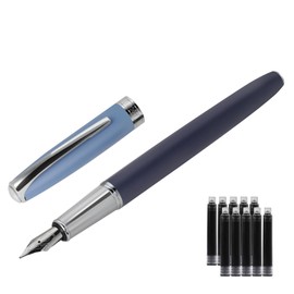BOCIYER Contrast Color Fountain Pen Set - Medium Nib, Fancy Writing Pens for Refillable Fountain Pens, Cute Pens, Nice Pens Gift Box(Blue)