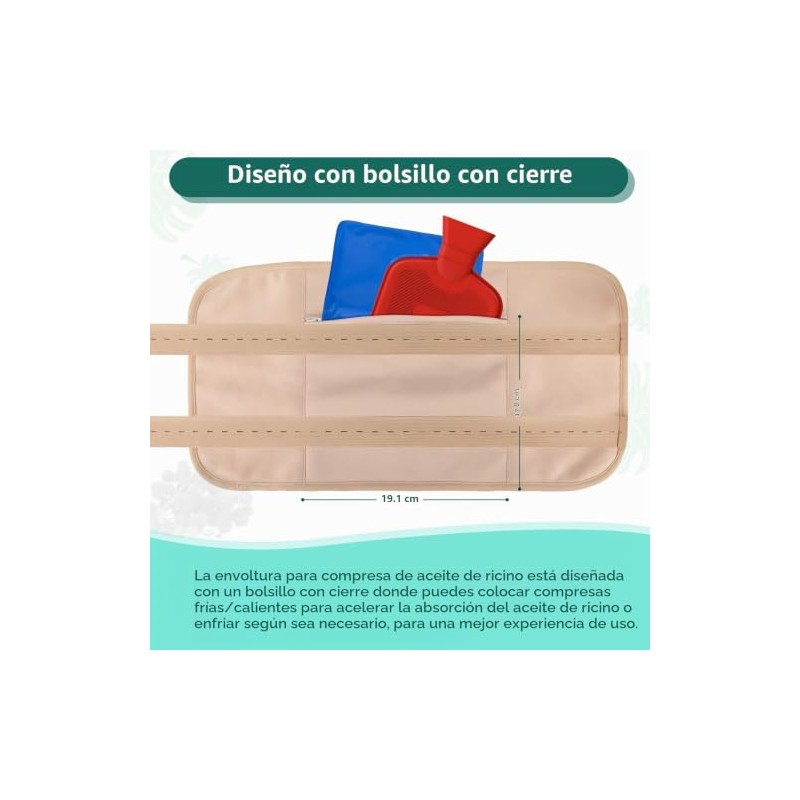 Ejoyous Paquete de 2 Vendajes de Aceite de Ricino, Correa