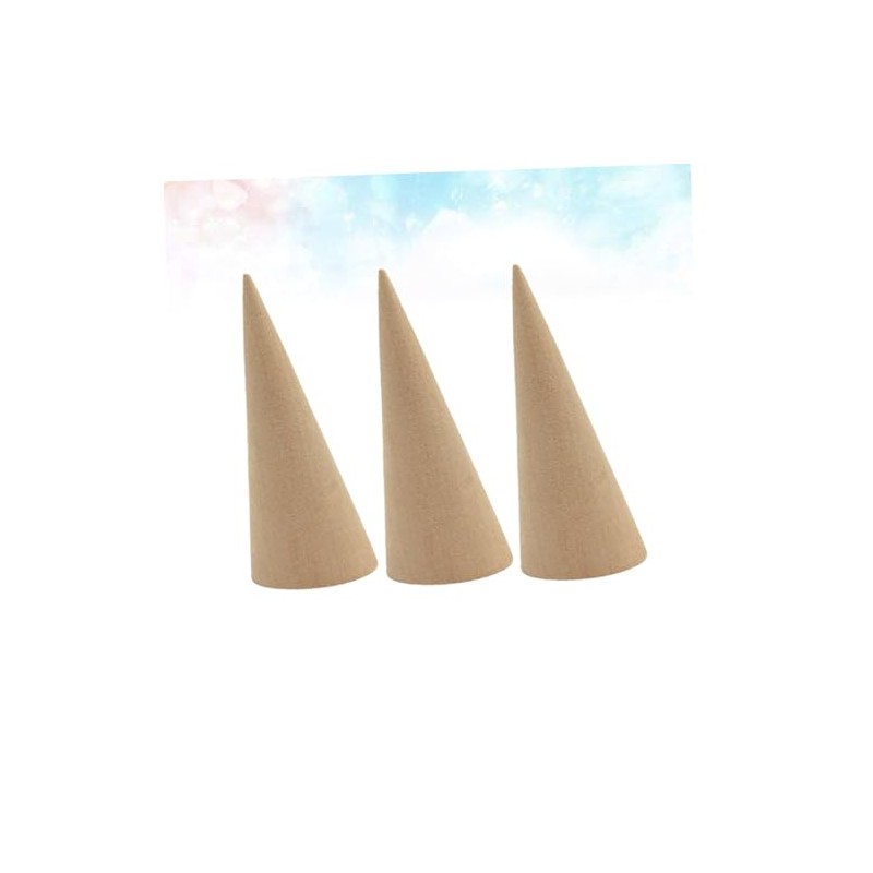 Baluue 3piezas Soporte De Anillos De Cono Exhibidor De Joyería
