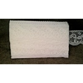Nona Inc. VINTAGE WHITE COLOR  2" WIDE SCALLOPED EDGE LACE JUST A LITTLE FIRM 10 YD.
