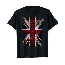 Grunge British Flag, UK Vintage Distress Punk Style T-Shirt