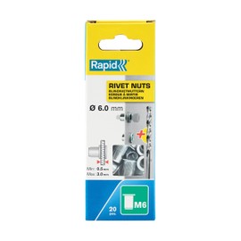 Rapid M6 Rivet Nuts, Including Drill Bit, Ø6mm, Pack of 20, 5000673