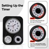 Lily's Home Retro Kitchen Clock with Temperature and Timer (Black)