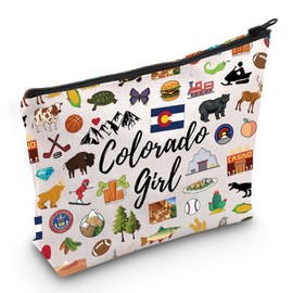 JXGZSO Colorado Cosmetic Bag Colorado Girl Makeup Bag Colorado Vacation Gift Colorado Souvenir Gift Colorado Lovers Gift (Colorado G-irl Bag)