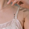 Gold&Deer 14KGP crystal drop long necklace white gold / 골드앤디어