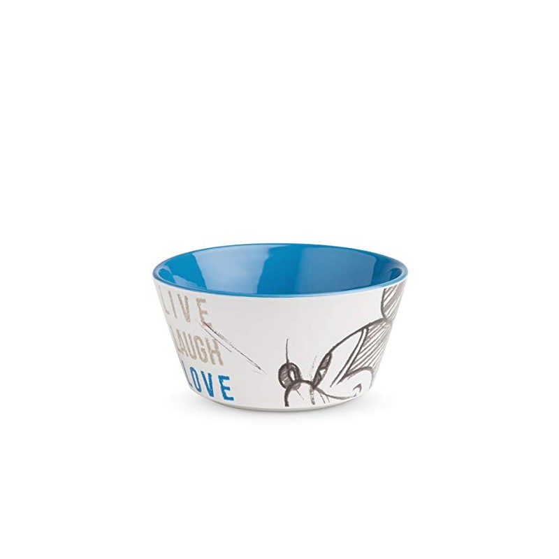 Egan Mickey Live Laugh Love Bowl, Blue, Multi-Colour, Small