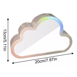 L&T Lámpara De Noche Flor Tulipanes Nube Con Espejo Romántica
