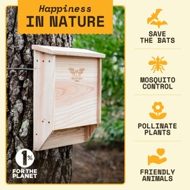 WildYard BIGBATBOX Wooden Outdoor Bat House Kit - Clean Your Backyard from Mosquitoes - Proven Design Guaranteed to Attract Bats