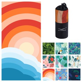 CHARS Microfiber Quick Drying Beach Towel with a Carrying Bag Super Absorbent & Sand Free Towel for Kids Teens Adults Travel Gym Camping Pool Yoga Outdoor and Picnic(63"×31")