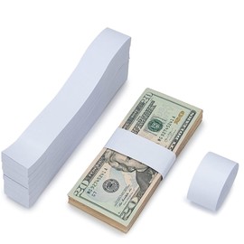300 Stück Selbstklebend Geldschein-Banderolen,7.6x1.14In Geldschein-Bündel-Streifen,Währung Rechnung Band Blank,Geldscheinverpackungen Geld-Bargeldbänder für Noten für Wraps Geld organisieren