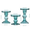 GMWD 3 Pcs Glass Candle Holder Set Clear, Green Candlesticks