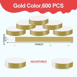 600pcs Wristbands for Events, Gold Neon Wristbands, Event Wristbands, Colorful Waterproof Paper Bracelets, Waterproof Disposable Wristbands for Events Party Music Festivals Concert Exhibitions