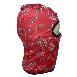 Balaclava Face Mask Hood Red White Paisley Biker Motorcycle Cycling Helmet Liner Sports Stretch to Fit